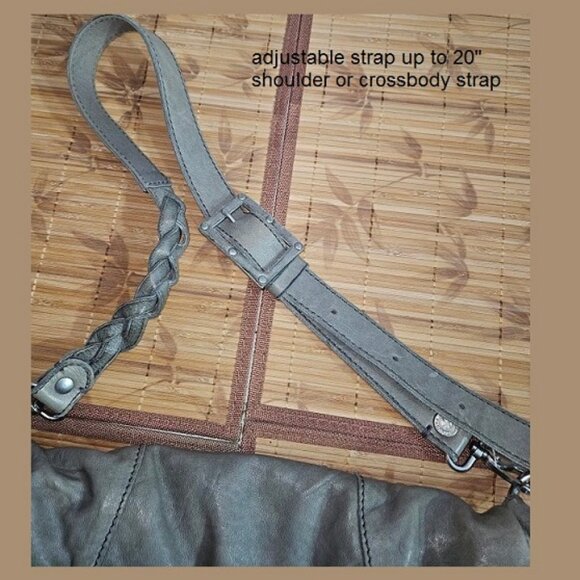 Lucky Brand Messenger Gray Italian Leather, handbag, shoulder, crossbody bag - Picture 6 of 14
